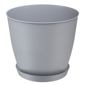 Doniczka z podstawką PELLA 22cm szary